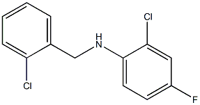 2-chloro-N-[(2-chlorophenyl)methyl]-4-fluoroaniline Struktur