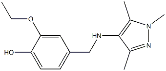 2-ethoxy-4-{[(1,3,5-trimethyl-1H-pyrazol-4-yl)amino]methyl}phenol Struktur