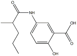 2-hydroxy-5-(2-methylpentanamido)benzoic acid Struktur