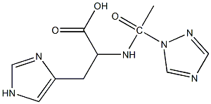 3-(1H-imidazol-4-yl)-2-[1-(1H-1,2,4-triazol-1-yl)acetamido]propanoic acid Struktur