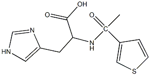 3-(1H-imidazol-4-yl)-2-[1-(thiophen-3-yl)acetamido]propanoic acid Struktur