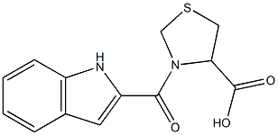 3-(1H-indol-2-ylcarbonyl)-1,3-thiazolidine-4-carboxylic acid Struktur