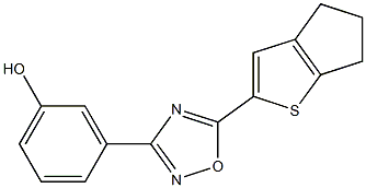 3-(5-{4H,5H,6H-cyclopenta[b]thiophen-2-yl}-1,2,4-oxadiazol-3-yl)phenol Struktur