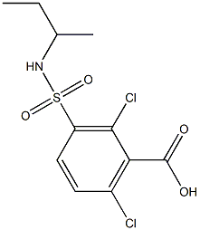 3-(butan-2-ylsulfamoyl)-2,6-dichlorobenzoic acid Struktur