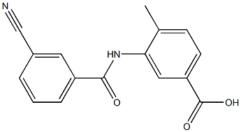 3-[(3-cyanobenzene)amido]-4-methylbenzoic acid Struktur