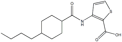 3-[(4-butylcyclohexane)amido]thiophene-2-carboxylic acid Struktur