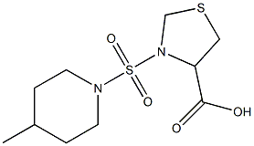 3-[(4-methylpiperidine-1-)sulfonyl]-1,3-thiazolidine-4-carboxylic acid Struktur