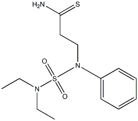 3-[(diethylsulfamoyl)(phenyl)amino]propanethioamide Struktur