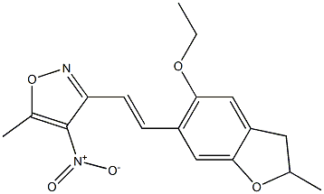 3-[(E)-2-(5-ethoxy-2-methyl-2,3-dihydro-1-benzofuran-6-yl)vinyl]-5-methyl-4-nitroisoxazole Struktur