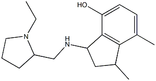 3-{[(1-ethylpyrrolidin-2-yl)methyl]amino}-1,7-dimethyl-2,3-dihydro-1H-inden-4-ol Struktur