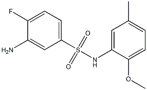 3-amino-4-fluoro-N-(2-methoxy-5-methylphenyl)benzene-1-sulfonamide Struktur