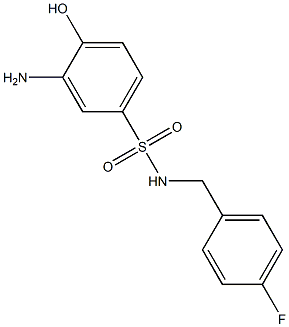 3-amino-N-[(4-fluorophenyl)methyl]-4-hydroxybenzene-1-sulfonamide Struktur