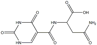 3-carbamoyl-2-[(2,4-dioxo-1,2,3,4-tetrahydropyrimidin-5-yl)formamido]propanoic acid Struktur