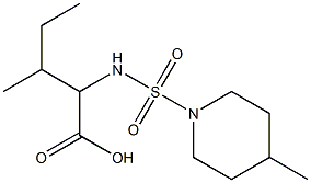 3-methyl-2-{[(4-methylpiperidine-1-)sulfonyl]amino}pentanoic acid Struktur