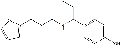 4-(1-{[4-(furan-2-yl)butan-2-yl]amino}propyl)phenol Struktur