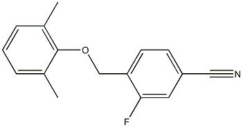 4-(2,6-dimethylphenoxymethyl)-3-fluorobenzonitrile Struktur