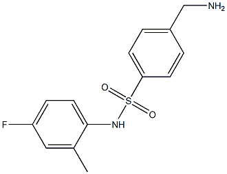 4-(aminomethyl)-N-(4-fluoro-2-methylphenyl)benzenesulfonamide Struktur