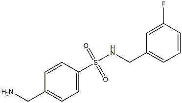 4-(aminomethyl)-N-[(3-fluorophenyl)methyl]benzene-1-sulfonamide Struktur