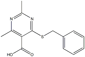 4-(benzylthio)-2,6-dimethylpyrimidine-5-carboxylic acid Struktur