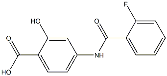 4-[(2-fluorobenzoyl)amino]-2-hydroxybenzoic acid Struktur