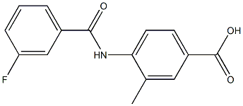 4-[(3-fluorobenzoyl)amino]-3-methylbenzoic acid Struktur