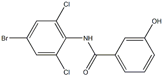 N-(4-bromo-2,6-dichlorophenyl)-3-hydroxybenzamide Struktur