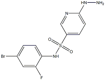 N-(4-bromo-2-fluorophenyl)-6-hydrazinylpyridine-3-sulfonamide Struktur