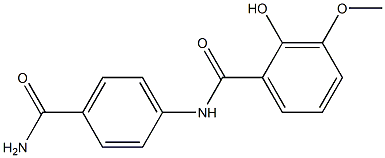 N-(4-carbamoylphenyl)-2-hydroxy-3-methoxybenzamide Struktur