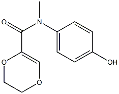 N-(4-hydroxyphenyl)-N-methyl-5,6-dihydro-1,4-dioxine-2-carboxamide Struktur