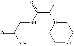 N-(carbamoylmethyl)-2-(piperazin-1-yl)propanamide Struktur