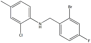 N-[(2-bromo-4-fluorophenyl)methyl]-2-chloro-4-methylaniline Struktur