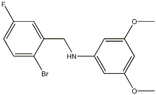 N-[(2-bromo-5-fluorophenyl)methyl]-3,5-dimethoxyaniline Struktur