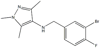 N-[(3-bromo-4-fluorophenyl)methyl]-1,3,5-trimethyl-1H-pyrazol-4-amine Struktur