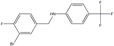 N-[(3-bromo-4-fluorophenyl)methyl]-4-(trifluoromethyl)aniline Struktur