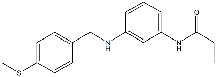 N-[3-({[4-(methylsulfanyl)phenyl]methyl}amino)phenyl]propanamide Struktur