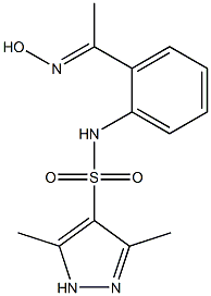 N-{2-[1-(hydroxyimino)ethyl]phenyl}-3,5-dimethyl-1H-pyrazole-4-sulfonamide Struktur