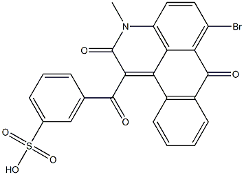 3-[(6-bromo-3-methyl-2,7-dioxo-2,7-dihydro-3H-naphtho[1,2,3-de]quinolin-1-yl)carbonyl]benzenesulfonic acid Struktur