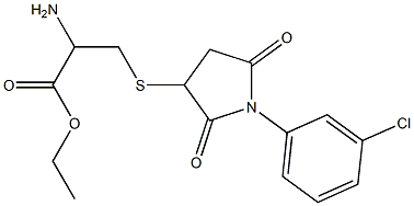 ethyl 2-amino-3-{[1-(3-chlorophenyl)-2,5-dioxo-3-pyrrolidinyl]sulfanyl}propanoate Structure