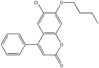 7-butoxy-6-chloro-4-phenyl-2H-chromen-2-one Struktur