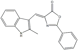 4-[(2-methyl-1H-indol-3-yl)methylene]-2-phenyl-1,3-oxazol-5(4H)-one Struktur