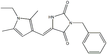 3-benzyl-5-[(1-ethyl-2,5-dimethyl-1H-pyrrol-3-yl)methylene]-2,4-imidazolidinedione Struktur