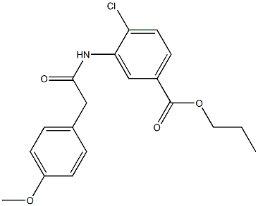 propyl 4-chloro-3-{[(4-methoxyphenyl)acetyl]amino}benzoate Struktur