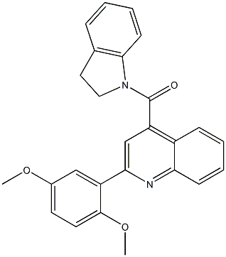 4-(2,3-dihydro-1H-indol-1-ylcarbonyl)-2-(2,5-dimethoxyphenyl)quinoline Struktur