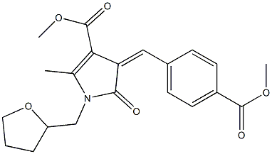 methyl 4-[4-(methoxycarbonyl)benzylidene]-2-methyl-5-oxo-1-(tetrahydro-2-furanylmethyl)-4,5-dihydro-1H-pyrrole-3-carboxylate Struktur