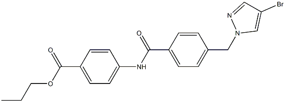 propyl 4-({4-[(4-bromo-1H-pyrazol-1-yl)methyl]benzoyl}amino)benzoate Struktur