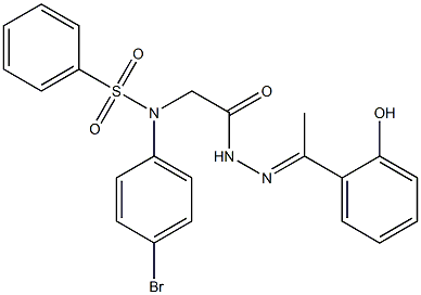 N-(4-bromophenyl)-N-(2-{2-[1-(2-hydroxyphenyl)ethylidene]hydrazino}-2-oxoethyl)benzenesulfonamide Struktur