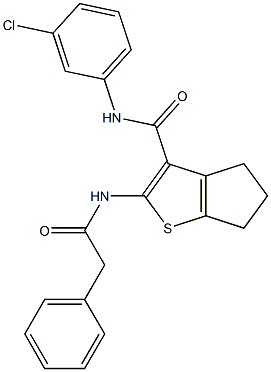 N-(3-chlorophenyl)-2-[(phenylacetyl)amino]-5,6-dihydro-4H-cyclopenta[b]thiophene-3-carboxamide Struktur