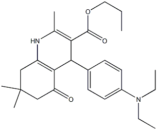 propyl 4-[4-(diethylamino)phenyl]-2,7,7-trimethyl-5-oxo-1,4,5,6,7,8-hexahydro-3-quinolinecarboxylate Struktur