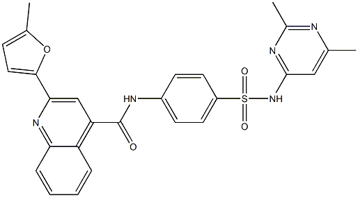 N-(4-{[(2,6-dimethyl-4-pyrimidinyl)amino]sulfonyl}phenyl)-2-(5-methyl-2-furyl)-4-quinolinecarboxamide Struktur