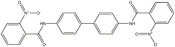 2-nitro-N-[4'-({2-nitrobenzoyl}amino)[1,1'-biphenyl]-4-yl]benzamide Struktur